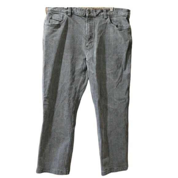 Duluth Trading Co Flex Ballroom Jean's Light Gray Wash Denim Jean's 40 x 30 - Picture 1 of 16